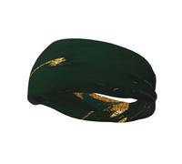 Fasce per capelli da uomo e da donna color verde smeraldo intenso, verde terra, marmo dorato, traspiranti, adatte alla palestra.
