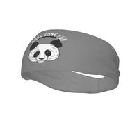 Fasce per capelli da uomo e da donna, con panda disegnato a mano che ascolta musica, antiscivolo, traspiranti, per palestra, basket, yoga.