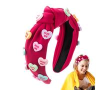 Fasce per capelli decorate, fascia per capelli di San da donna - Fascia per capelli Spa annodata Fascia per il lavaggio del viso di San | Decori stagionali, impacchi per capelli con cuore d'amore per