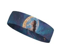 Fasce per capelli dell'amicizia sotto la luna gigante, per donne e uomini, adatte a tutte le dimensioni della testa, ultra assorbenti e antiscivolo, per corsa, yoga, palestra