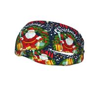 Fasce per capelli di Buon Natale Fascia per il sudore sportiva Fasce per esercizi atletici Turbante Testa per capelli Per uomo Donna Yoga Fitness