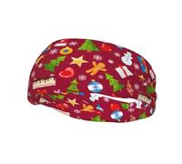 Fasce per capelli di Buon Natale Fascia per il sudore sportiva Fasce per esercizi atletici Turbante Testa per capelli Per uomo Donna Yoga Fitness
