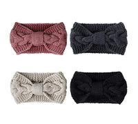 Fasce per Capelli Donna 4 Pezzi Calda All'uncinetto Fascia Dell'involucro Della Testa Dello Scaldino Dell'orecchio per le Donne