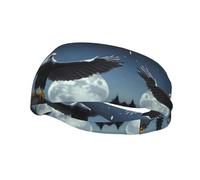 Fasce per capelli Eagle Under The Stars per donna o uomo - Fascia antisudore regolabile per corsa, yoga, palestra e sport