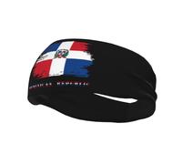 Fasce per capelli Fascia per capelli vintage con bandiera della Repubblica Dominicana per donne Uomini-Fascia per yoga Fasce elastiche per capelli larghe per sport Fitness, Nero