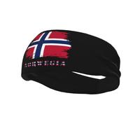 Fasce per capelli Fascia per capelli vintage con bandiera norvegese della Norvegia per donna Uomo-Fascia per il sudore per yoga Fasce elastiche per capelli larghe per lo sport Fitness