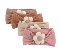Fasce per Capelli Floreali per Bambina 4 Pezzi in Nailon | Design Adorabile a Fiore, per Neonati e Bambini Piccoli, Uso Quotidiano e Gioco