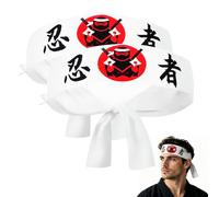 Fasce per capelli giapponesi da karate, 2 pezzi, colore bianco, stile ninja, per sushi chef, Hachimaki, bandana, bushido, per karate, sport, cucina, costume da cucina, per adulti e bambini