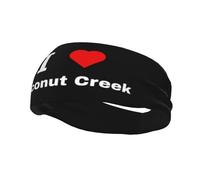 Fasce per capelli "I Love Coconut Creek", da uomo e da donna, antiscivolo, traspiranti, per palestra, basket, yoga.