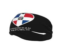 Fasce per capelli I Love Repubblica Dominicana Fascia per il sudore per donna Uomo-Fascia per yoga Fascia elastica per capelli larga per sport Fitness, Nero