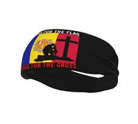 Fasce per capelli "I Stand for the Andorra Flag and M'inginocchi per la Croce" per uomo e donna, fascia antisudore sportiva antiscivolo per palestra, basket, yoga.