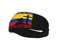 Fasce per capelli "I Stand for the Colombia Flag and M'inginocchio for the Cross" per uomo e donna, fascia antisudore sportiva antiscivolo per palestra, basket, yoga.