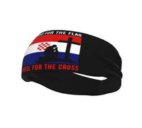 Fasce per capelli "I Stand for the Croatia Flag and M'inginocchio for the Cross" per uomo e donna, fascia antisudore sportiva antiscivolo per palestra, basket, yoga.