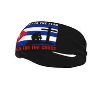 Fasce per capelli "I Stand for the Cuba Flag and M'inginocchio for the Cross" per uomo e donna, fascia antisudore sportiva antiscivolo per palestra, basket, yoga.