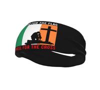 Fasce per capelli "I Stand for the Ireland Flag and M'inginocchiamo per la croce", per uomo e donna, antiscivolo, traspiranti, per palestra, basket, yoga.