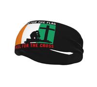 Fasce per capelli "I Stand for the Ivoire Flag and M'inginocchiamo per la croce", per uomo e donna, antiscivolo, traspiranti, per palestra, basket, yoga.