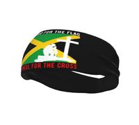 Fasce per capelli "I Stand for the Jamaica Flag and M'inginocchiamo per la croce", per uomo e donna, antiscivolo, traspiranti, per palestra, basket, yoga.