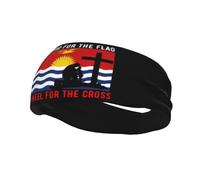 Fasce per capelli "I Stand for the Kiribati Flag and M'inginocchio for the Cross" per uomo e donna, fascia antisudore sportiva antiscivolo per palestra, basket, yoga.