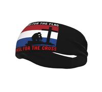 Fasce per capelli "I Stand for the Netherlands Flag and Me Inginocchied For The Cross" per uomo e donna, fascia antisudore sportiva antiscivolo per palestra, basket, yoga.