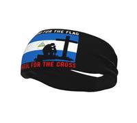 Fasce per capelli "I Stand for the Nicaragua Flag and M'inginocchio for the Cross" per uomo e donna, fascia antisudore sportiva antiscivolo per palestra, basket, yoga.