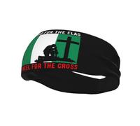 Fasce per capelli "I Stand for the Nigeria Flag and M'inginocchiamo per la croce", per uomo e donna, antiscivolo, traspiranti, per palestra, basket, yoga.