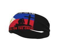 Fasce per capelli "I Stand for the Philippines Flag and M'inginocchiamo per la croce", per uomo e donna, antiscivolo, traspiranti, per palestra, basket, yoga.