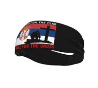 Fasce per capelli "I Stand for the Serbia Flag and M'inginocchio for the Cross" per uomo e donna, fascia antisudore sportiva antiscivolo per palestra, basket, yoga.