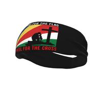 Fasce per capelli "I Stand for the Seychelles Flag and M'inginocchio for the Cross" per uomo e donna, fascia antisudore sportiva antiscivolo per palestra, basket, yoga.