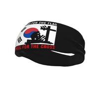Fasce per capelli "I Stand for the South Korea Flag and M'inginocchio for the Cross" per uomo e donna, fascia antisudore sportiva antiscivolo per palestra, basket, yoga.