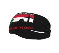 Fasce per capelli "I Stand for the Sudan Flag and M'inginocchiamo per la croce", per uomo e donna, antiscivolo, traspiranti, per palestra, basket, yoga.