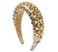 Fasce per capelli imbottite con strass per donna Fasce per capelli larghe barocche vintage Fascia per capelli con perline di cristallo da indossare ogni giorno
