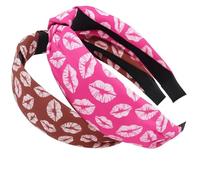 Fasce per capelli in due colori, accessori per capelli da donna e ragazza, con motivo a labbra, divertenti e alla moda, per abiti quotidiani, eventi, per tutti i giorni, per momenti speciali (due