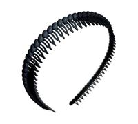 Fasce per capelli in plastica con pettine a denti, Black | Design in plastica leggera per un comodo utilizzo tutto giorno, presa e accessori alla per capelli
