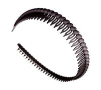 Fasce per capelli in plastica con pettine a denti, Coffee, B | Design in plastica leggera per un comodo utilizzo tutto giorno, presa e accessori alla per capelli