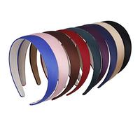 Fasce per Capelli in Raso, Fascia con Nastro Cerchietti per Capelli Bambina Hard Headband Larghi 1.2 pollici antiscivolo per le Donne e le Ragazze, 9 pezzi multicolore