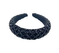 Fasce per capelli in spugna di cristallo con perline stile semplice strass decorazione testa styling copricapo regalo per donne spiaggia nero