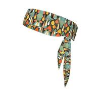 Fasce per capelli in stile Mid Century Modern Retro con stampe a gocce, fasce elastiche alla moda, fasce per capelli a turbante annodate, fasce per yoga e corsa.