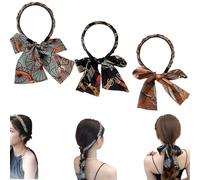 Fasce per capelli in tessuto satinato, stile retrò, con nodo incrociato in raso, fasce per capelli antiscivolo, da donna, alla moda, regolabili, aggiungono un temperamento squisito ed elegante (misti