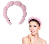 Fasce per capelli in velluto Spa: fasce per la cura della pelle con polsini, antiscivolo, super assorbente ed elastica, per il lavaggio del viso (viola e rosa)