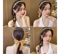 Fasce per capelli intrecciate alla moda, con fascia lunga, accessorio per capelli, per donne e ragazze, perfetto per feste, matrimoni, carnevale, fiori gialli