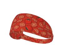 Fasce per capelli larghe 11 cm nere da donna - Design pomodoro carino n. 1024