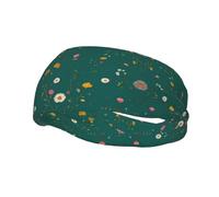 Fasce per capelli leggere, morbide ed eleganti con stampa floreale su sfondo verde_1 per uomo e donna, traspiranti, ideali per il fitness.