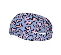 Fasce per capelli leopardate a forma di cuore rosa per donna, fascia per il trucco antiscivolo, fascia per lo sport, fascia elastica per il sudore, fasce larghe alla moda per donna, fasce per la testa