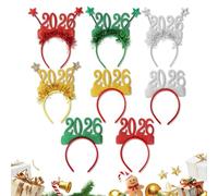 Fasce Per Capelli Natalizie Per Bambini - 8 Pezzi Di Capelli Per Anno Nuovo, Per Capeli Colorati Per Le Vacanze, Fasce Per Capeli Morbide Regolabili, Divertenti Copricapo Per Feste