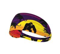 Fasce per capelli nere Sasquatch Cheetah luna piena per donne Fasce per capelli elastiche morbide antiscivolo Yoga Corsa Sport Allenamento Palestra Fasce per la testa Bandana in tessuto