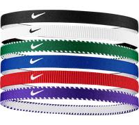 NIKE Fascia per capelli classica, flessibile, confezione da 6 pezzi, taglia unica, colore: blu reale/rosso