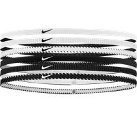 Nike Flex Classic Slim Headbands 6PK Fasce Elastiche Sottili per Capelli Sport W/B (6 unità)