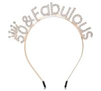 Fasce per capelli per 50° compleanno da donna, decorazioni dorate per il 50° compleanno, favolosa corona e tiara con strass per feste accessori per copricapo