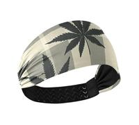 Fasce per capelli per adulti grigie a quadri con foglie d'acero traspiranti per donne capelli elastici per uso quotidiano tennis allenamenti escursionismo