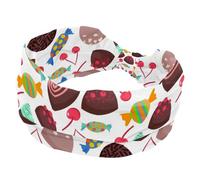 Fasce per capelli per donne e ragazze, con motivo di dolci, fascia elastica con nodi, fascia per capelli alla moda per allenamento, yoga, palestra, corsa